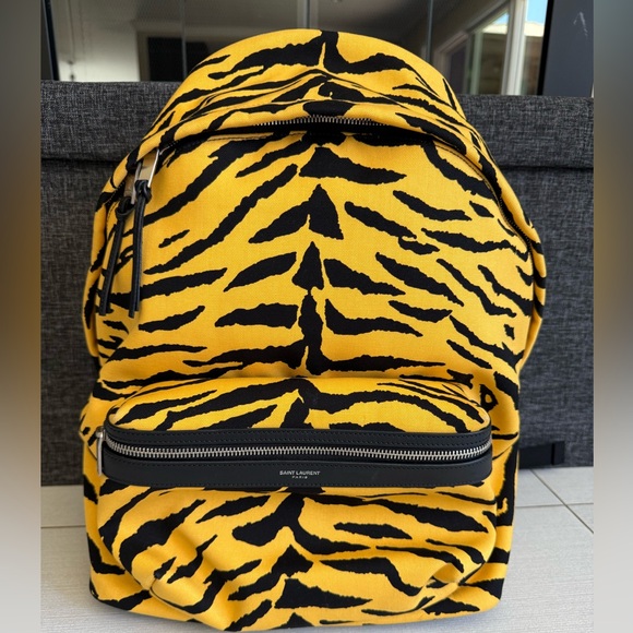NWT Saint Laurent Leopard Yellow Black Backpack Travel main image 8